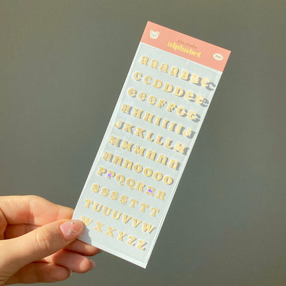 glitter polco alphabet sticker sheet