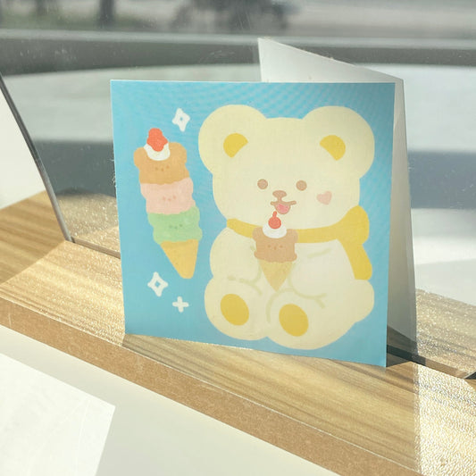 ice cream bear sticker