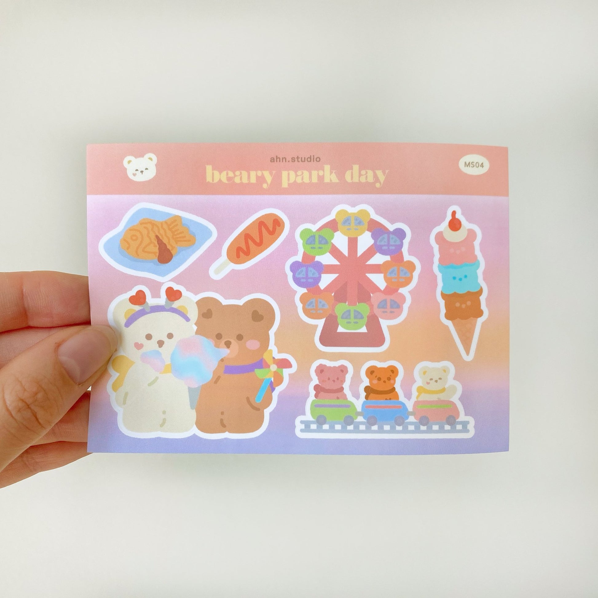 beary park sticker sheet – Ahn Studio