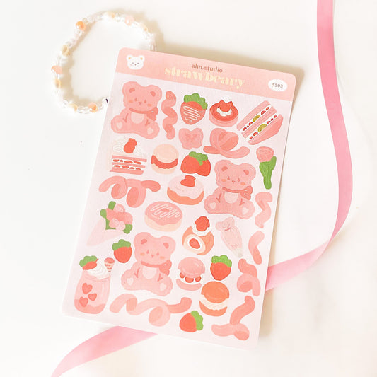 strawbeary sticker sheet